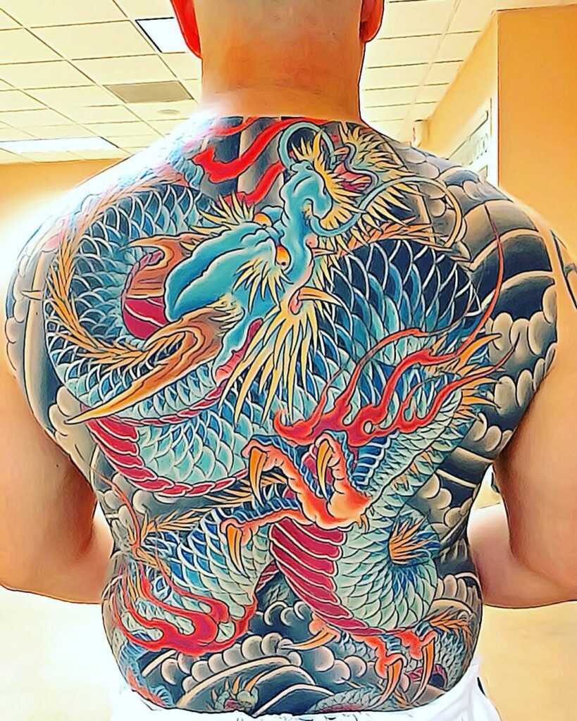 Yakuza tattoo hình xăm nhật cổ full lưng