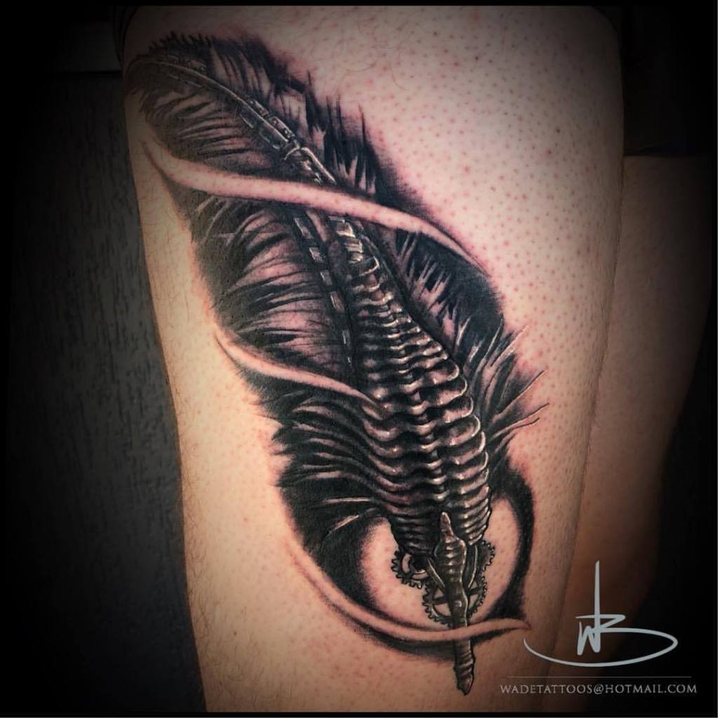 Hình xăm lông vũ ở tay cho nam