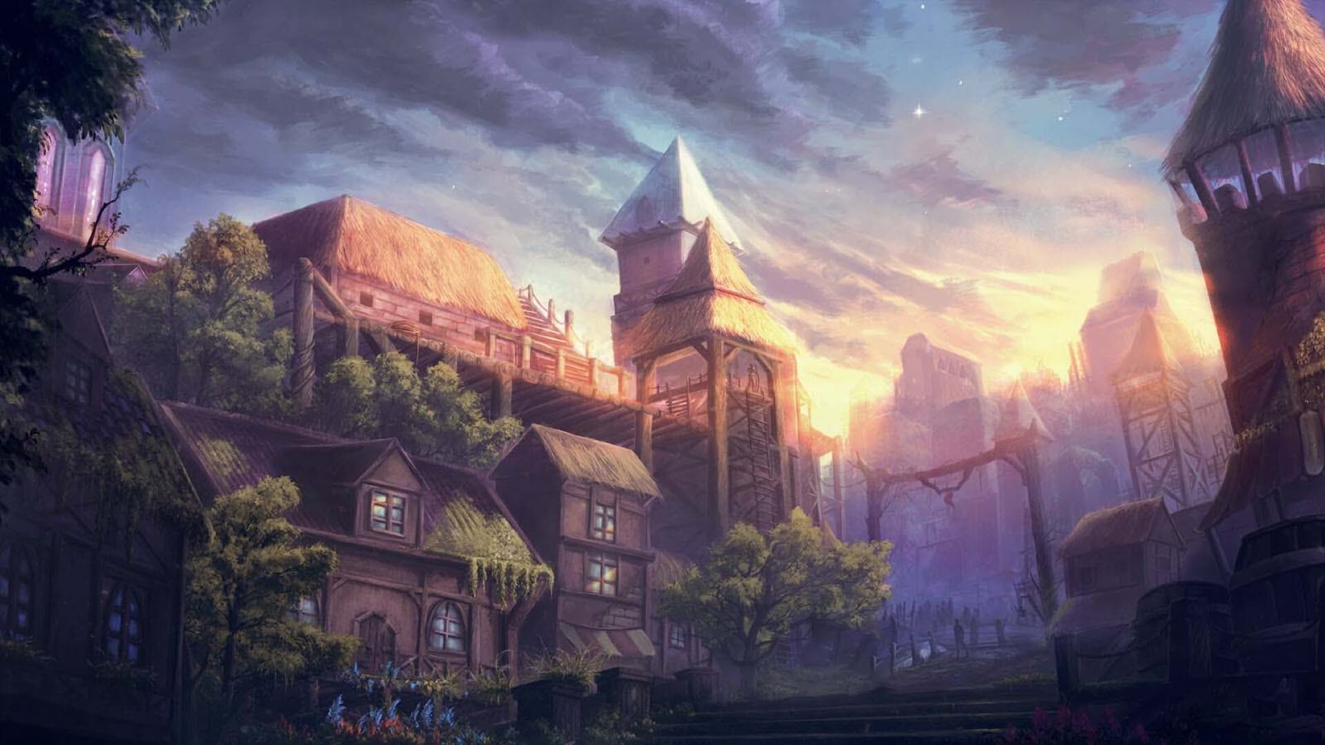 Hình nền phong cảnh anime cho điện thoại