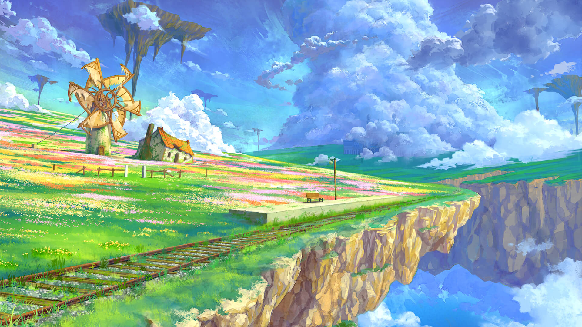 Hình nền phong cảnh anime đẹp cho máy tính