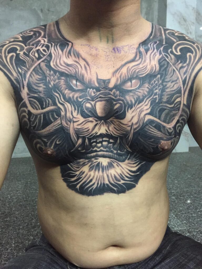 Hình xăm đầu rồng đẹp