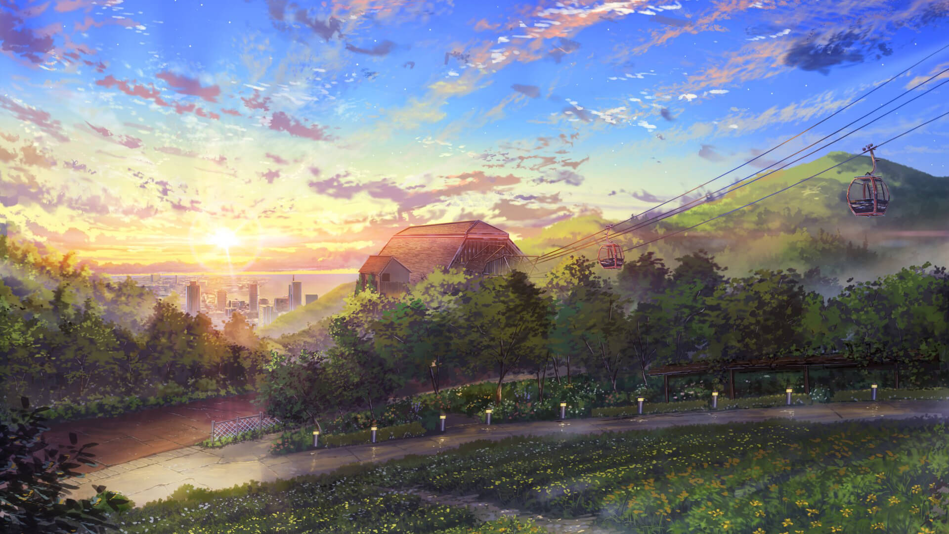 Hình nền phong cảnh anime cute