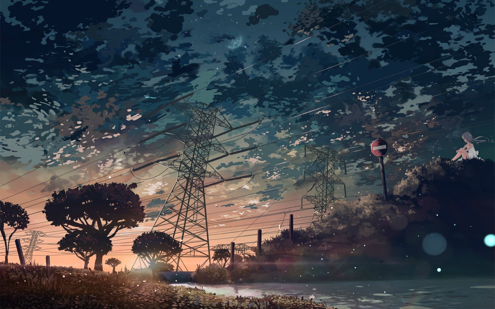 Hình nền phong cảnh anime cho máy tính