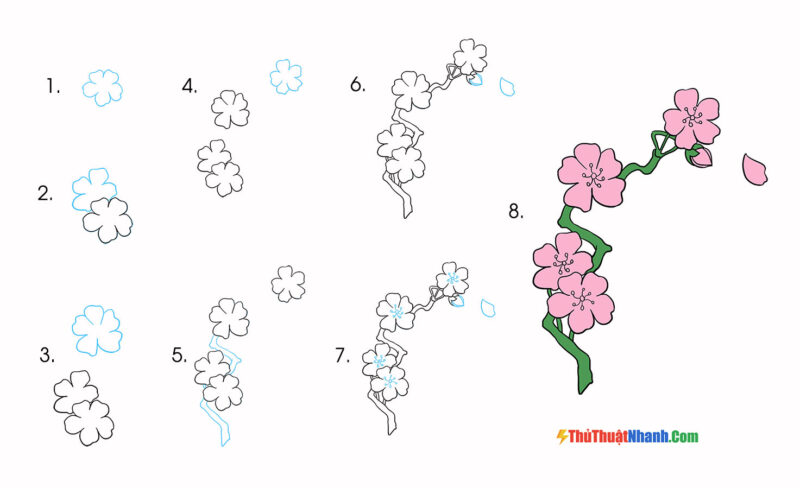 Hướng dẫn cách vẽ hoa huệ đẹp đơn giản với 9 bước cho bé tô màu