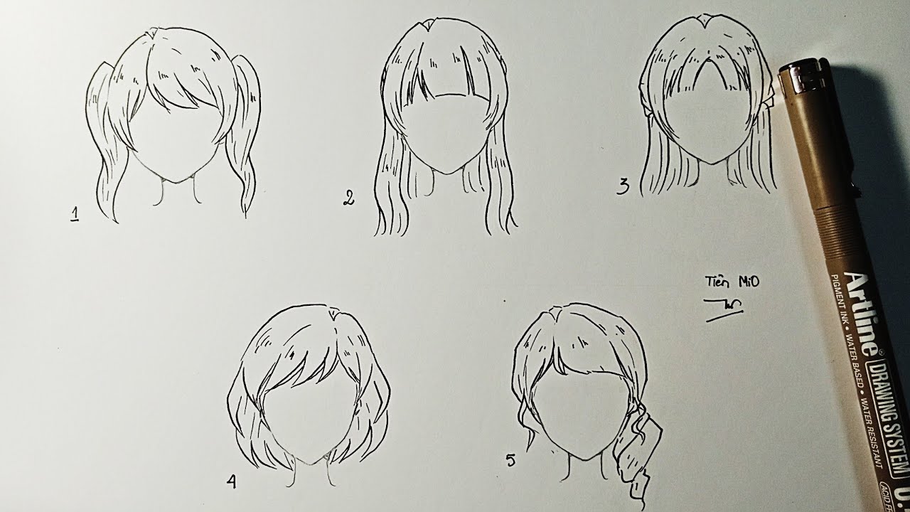 Hướng dẫn cách vẽ tóc anime nữ đẹp đơn giản cho người mới bắt đầu học vẽ