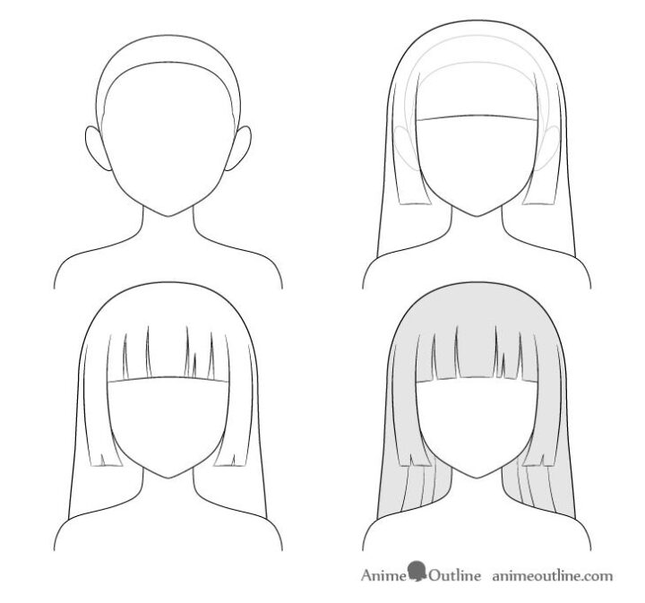 hình vẽ tóc anime