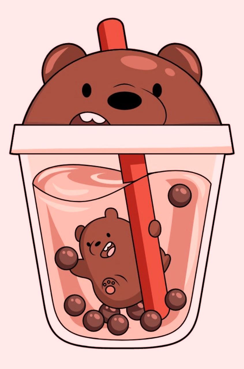 Ảnh trà sữa hoạt hình cute
