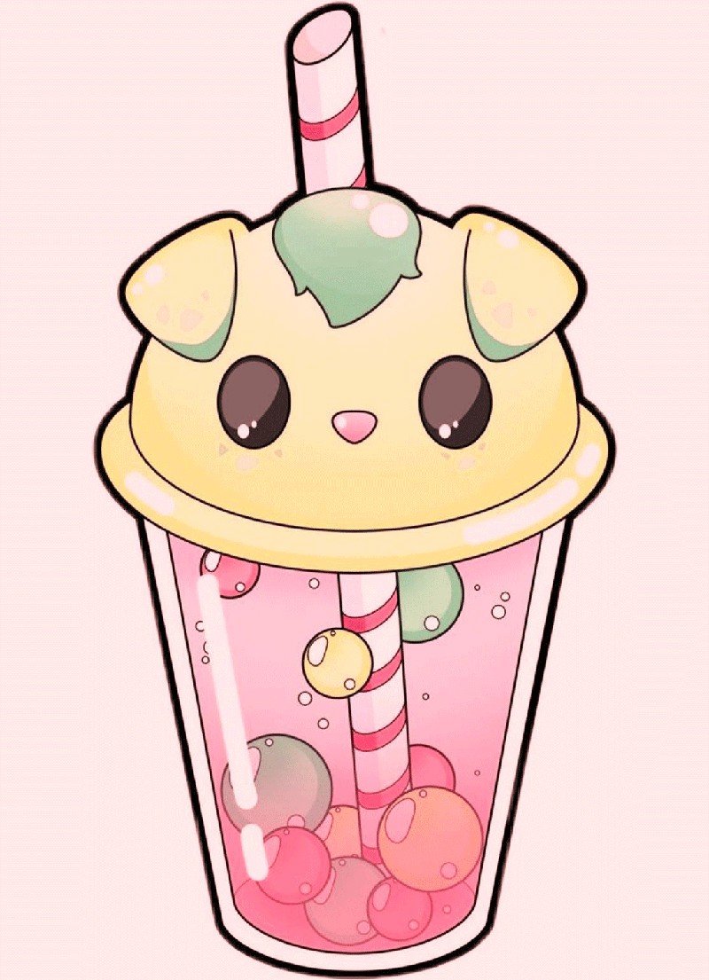 Ảnh trà sữa hoạt hình cute