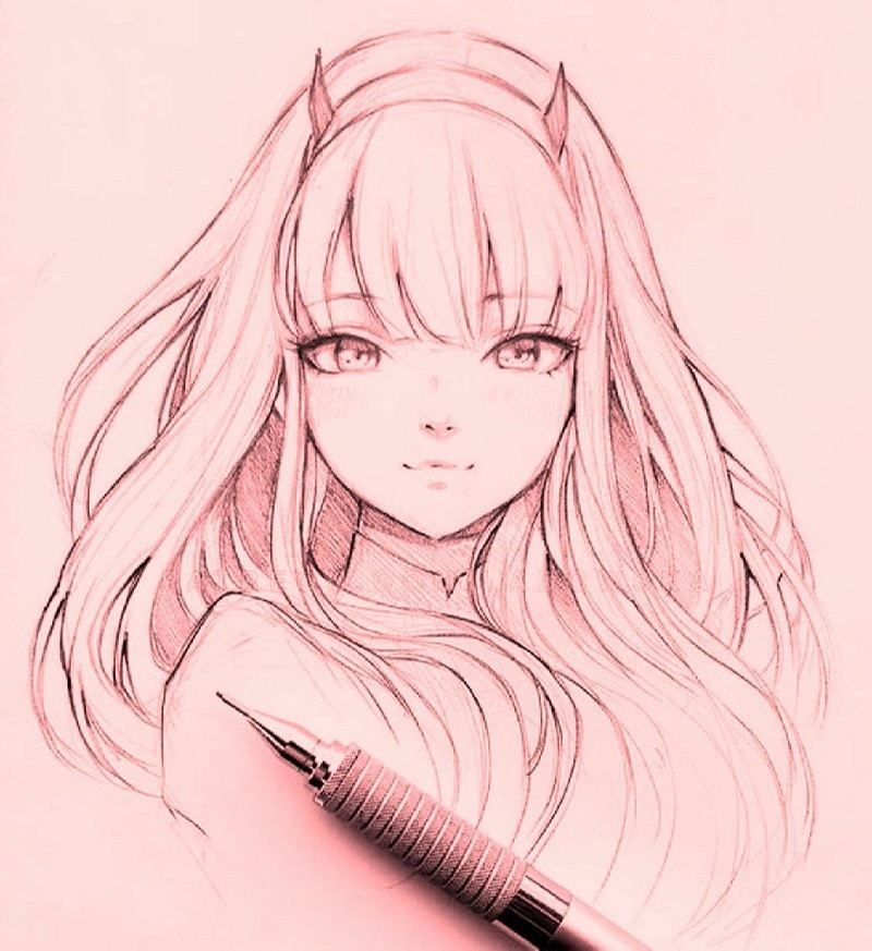 hình vẽ anime phái đẹp đơn giản và giản dị bởi vì cây viết chì