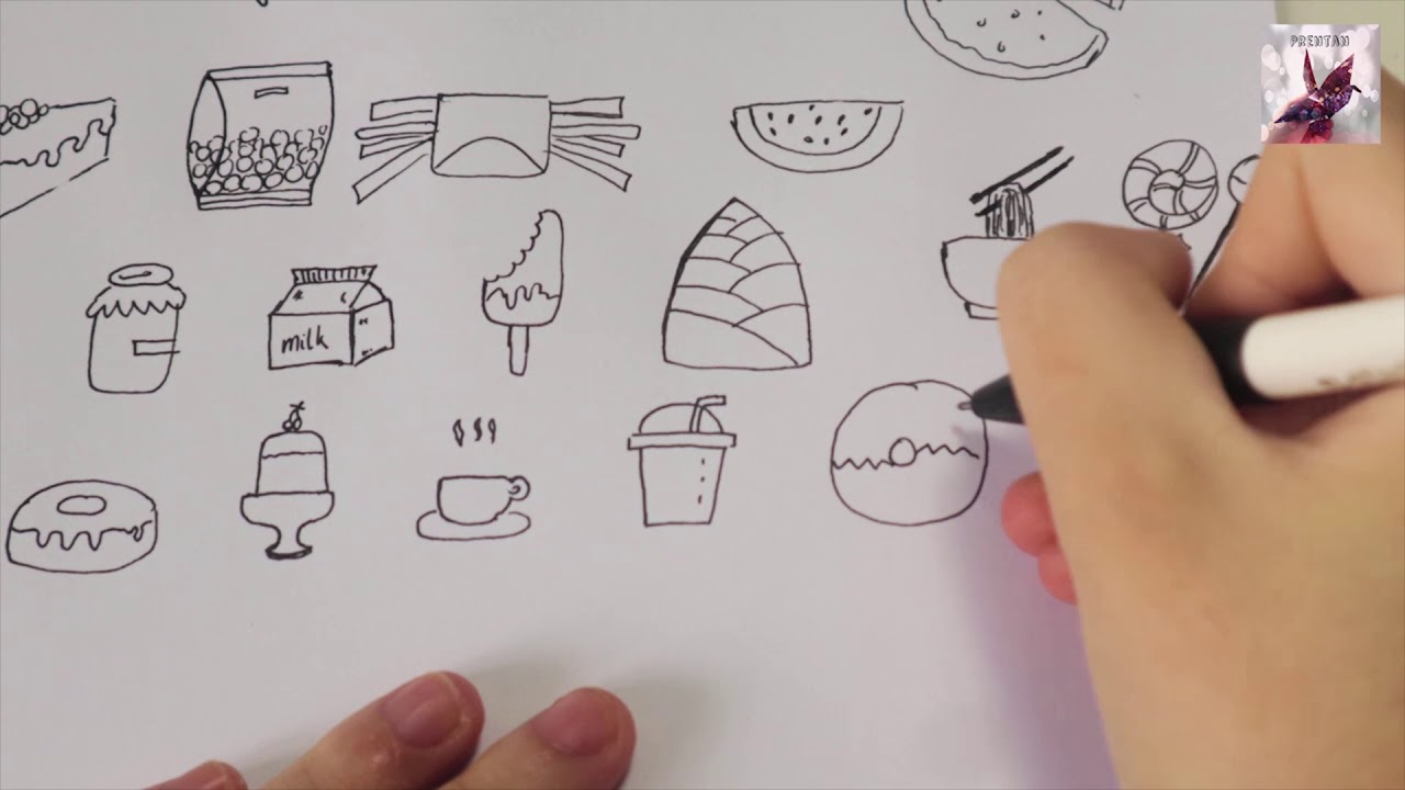 hình vẽ đồ ăn cute đơn giản