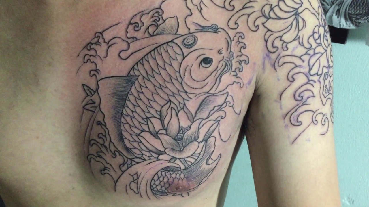 Hình xăm cá chép vượt vũ môn