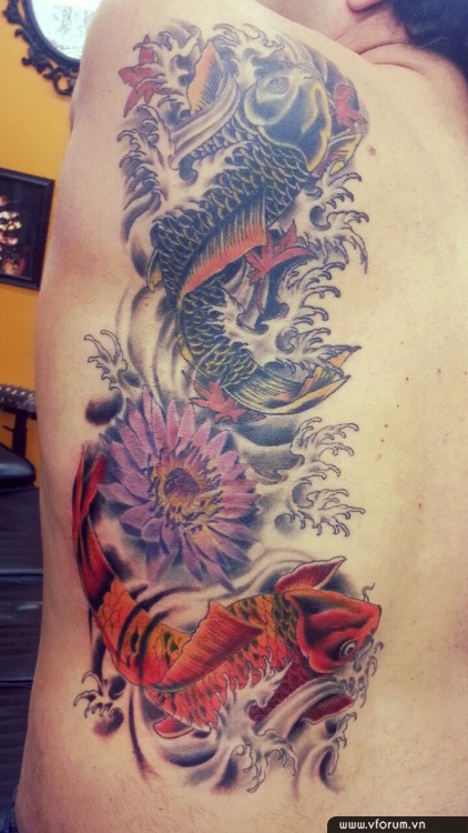Hình xăm cá chép ở chân